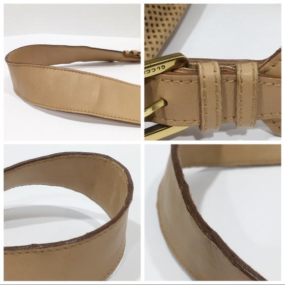 GUCCI tan perforated leather small shoulder bag - Picture 9 of 9